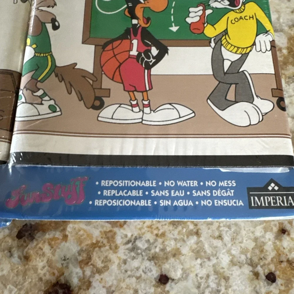 NOS Looney Tunes Basketball Wallpaper Border Taz Bugs Tweety 20 Yrd Vtg Imperial